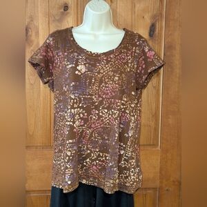 Ruff Hewn Brown and Pink Short Sleeve Tee‎